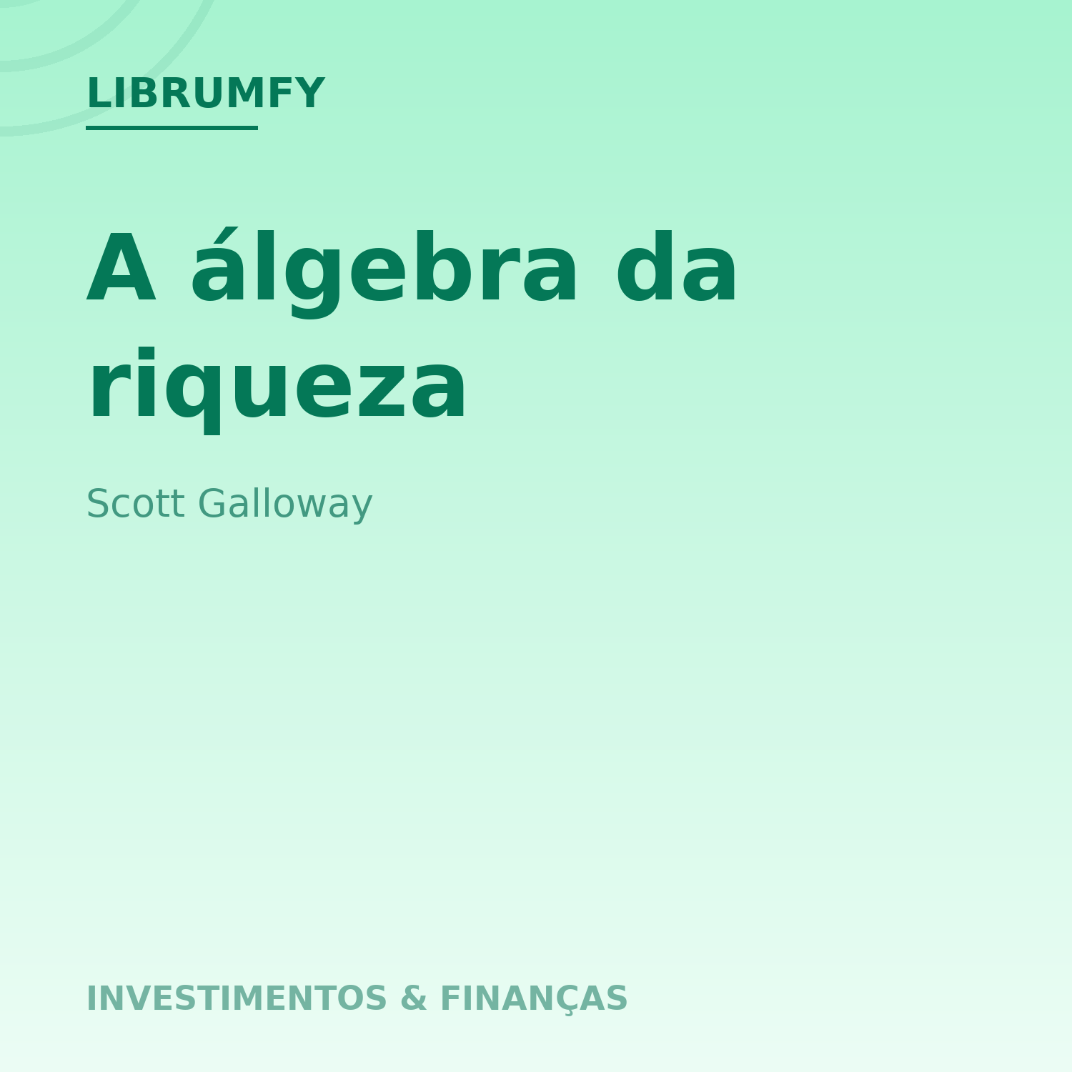 Capa de A álgebra da riqueza