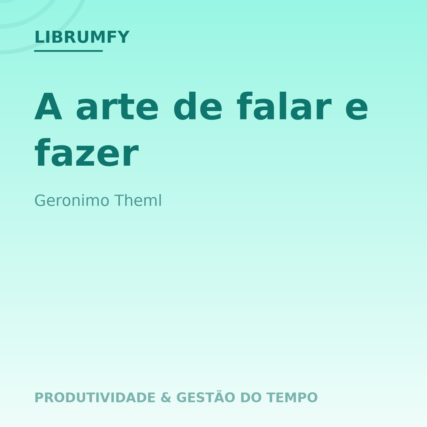 Capa de A arte de falar e fazer