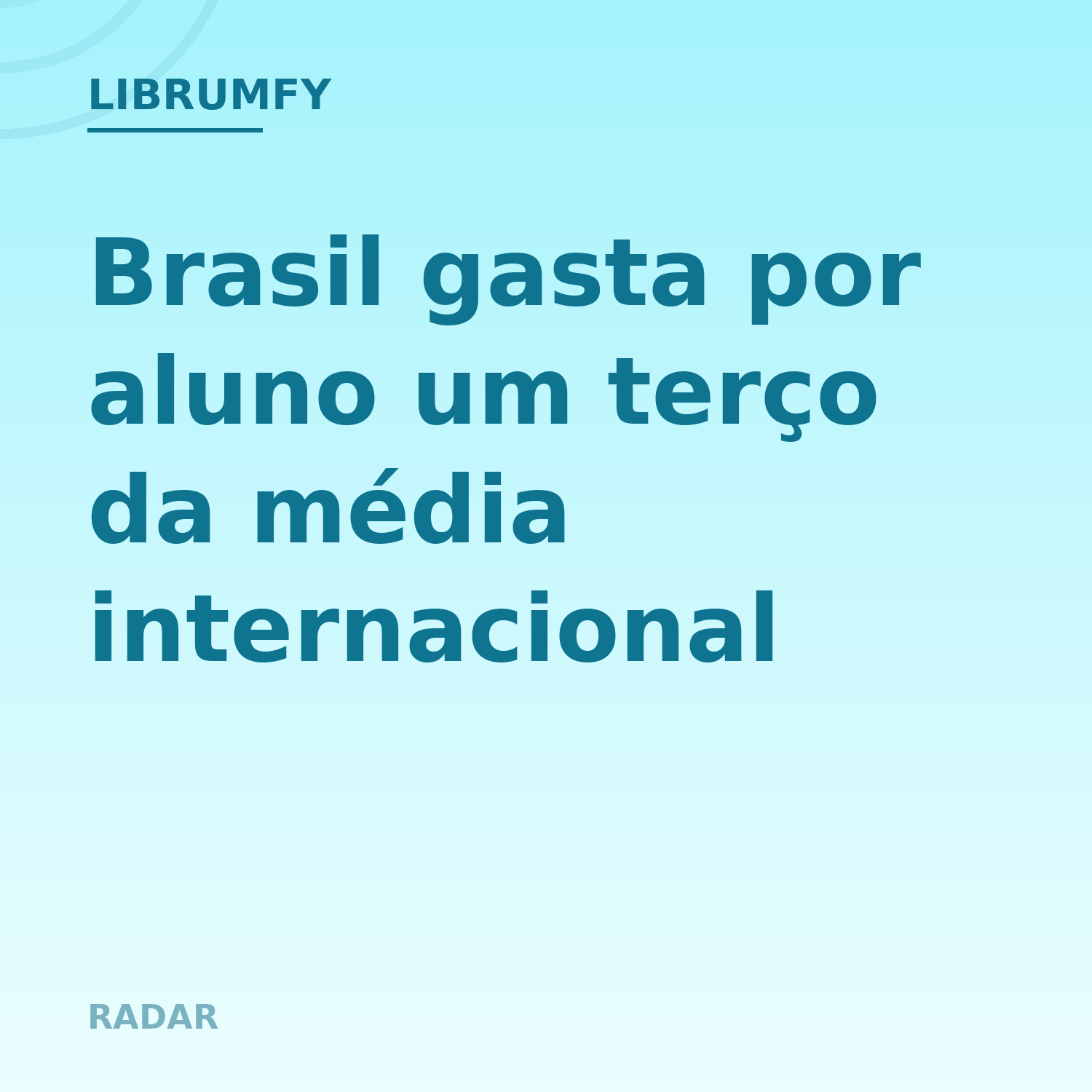 Capa de Brasil gasta por aluno um terço da média internacional
