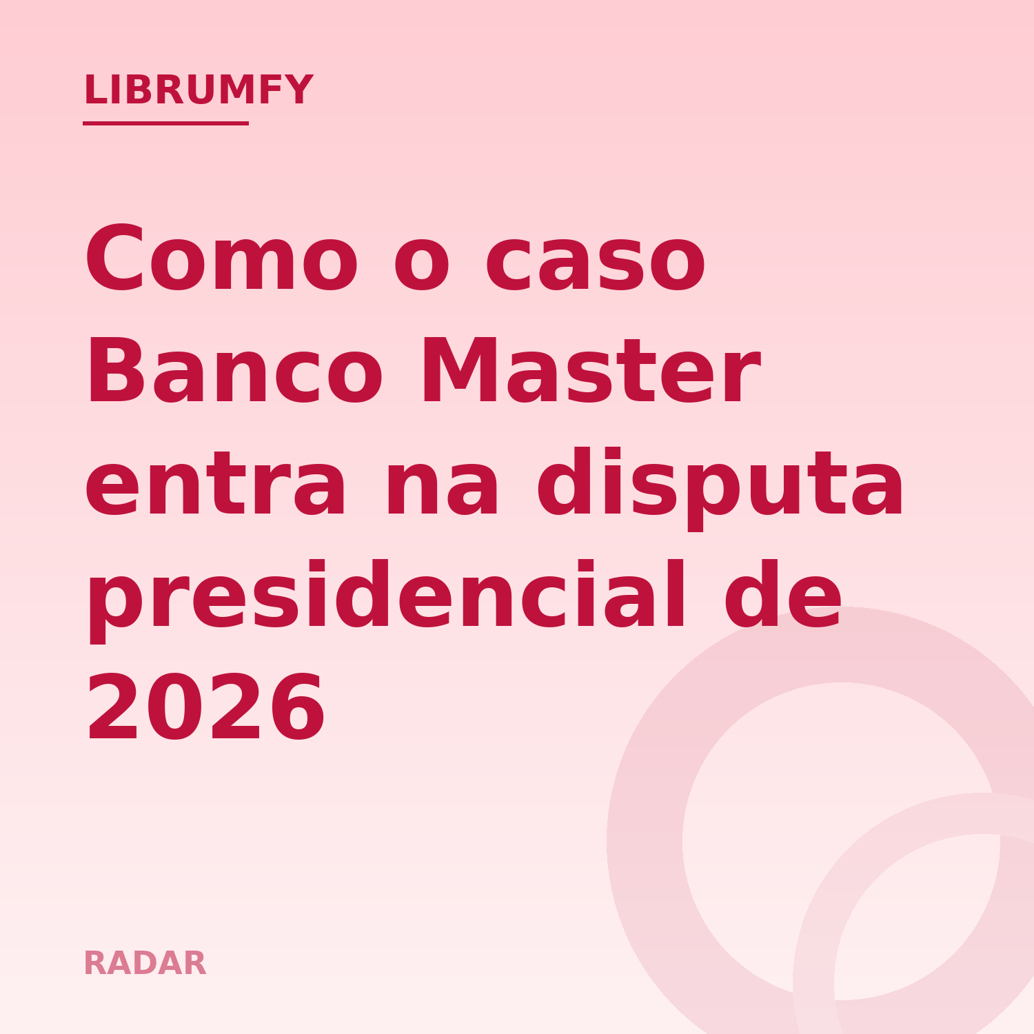 Capa de Como o caso Banco Master entra na disputa presidencial de 2026