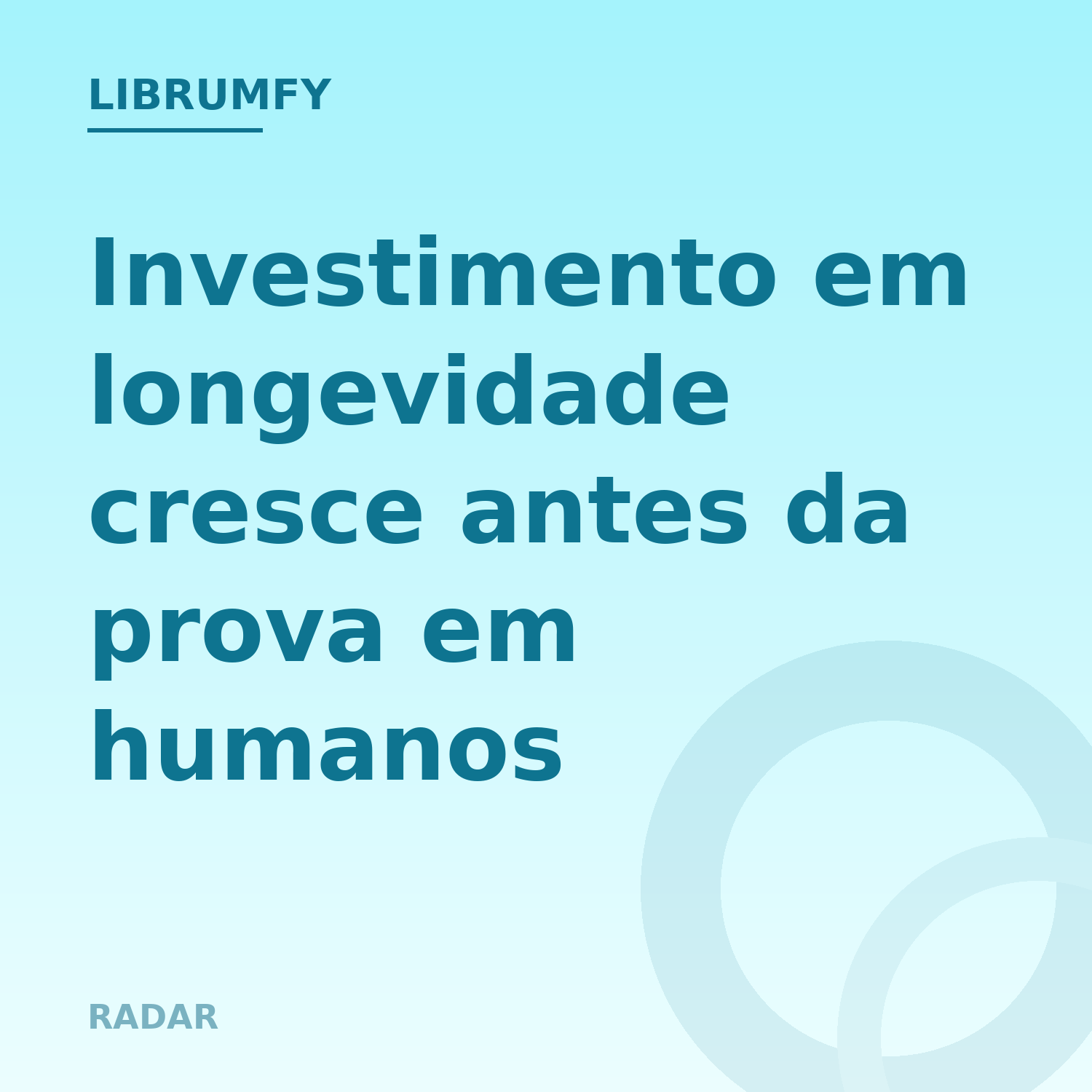 Capa de Investimento em longevidade cresce antes da prova em humanos