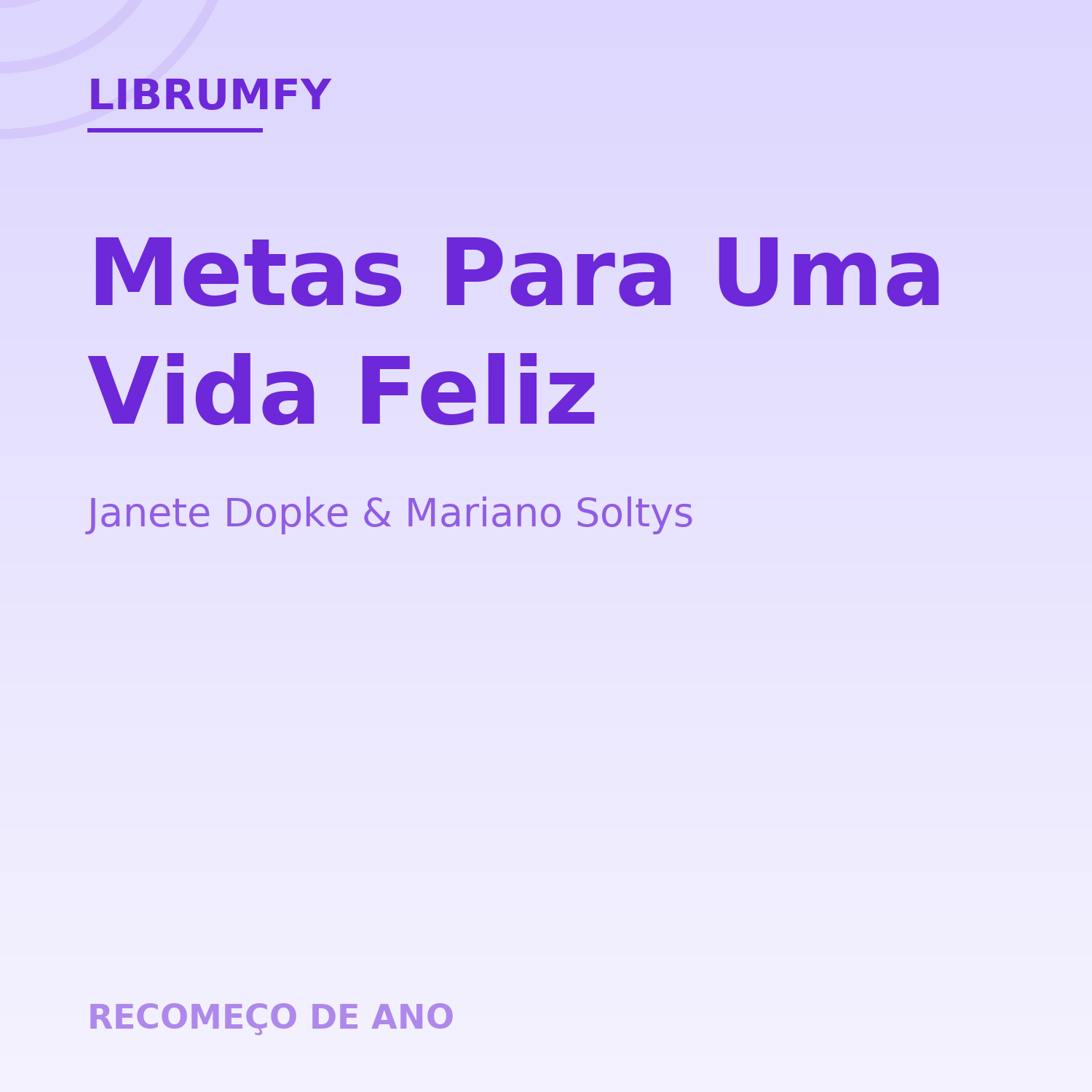 Capa de Metas Para Uma Vida Feliz