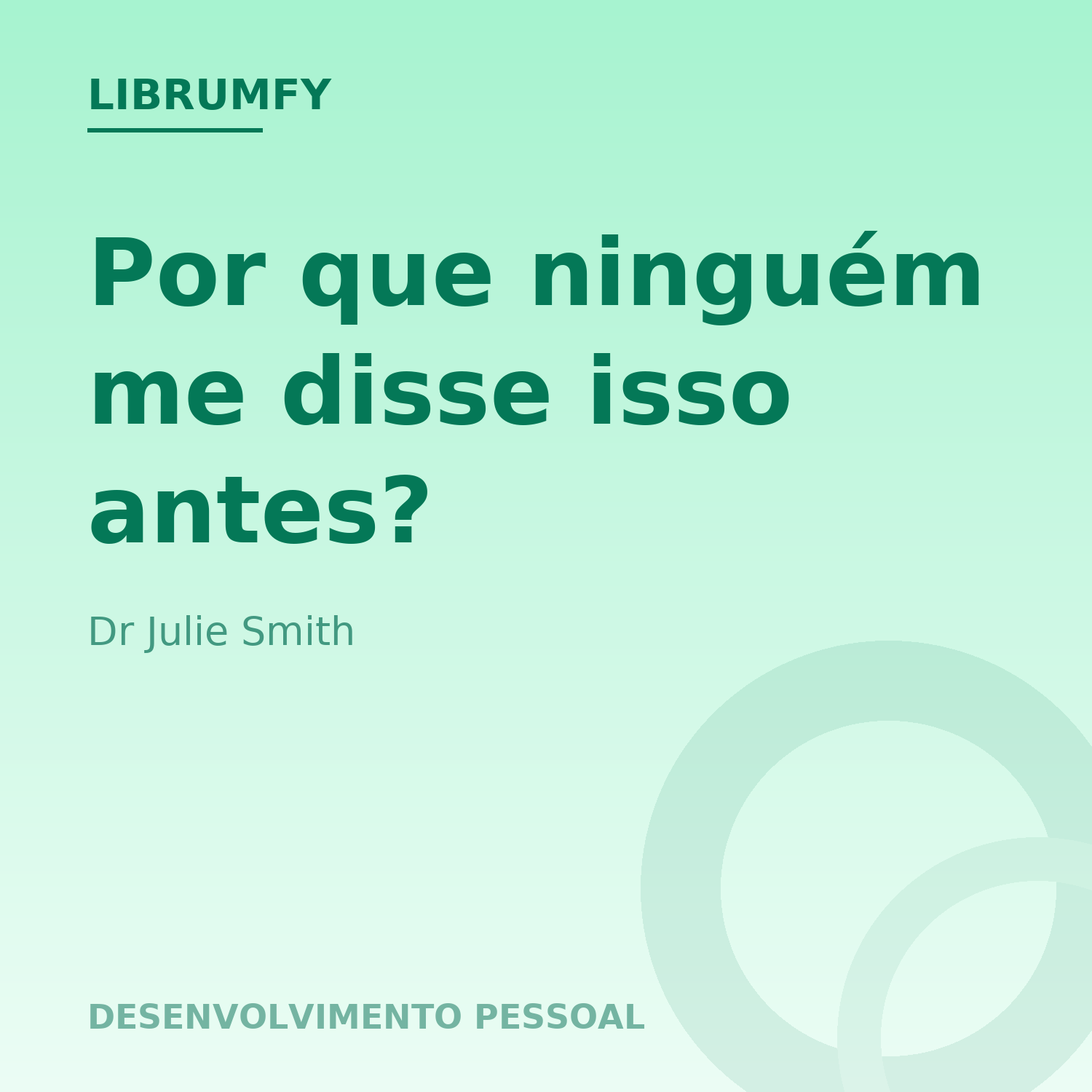 Capa de Por que ninguém me disse isso antes?