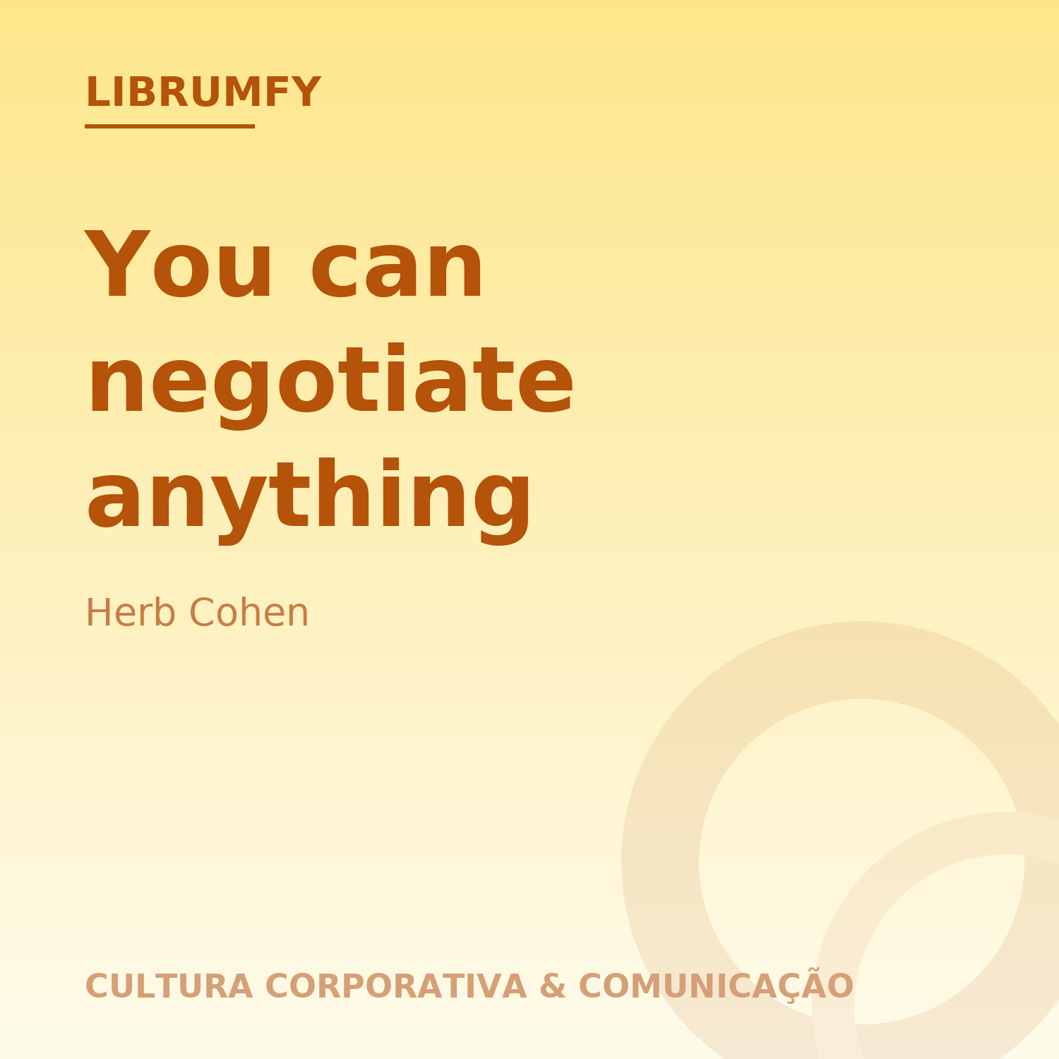 Capa de You can negotiate anything